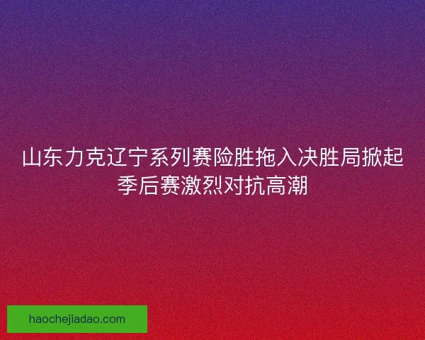 山东力克辽宁系列赛险胜拖入决胜局掀起季后赛激烈对抗高潮
