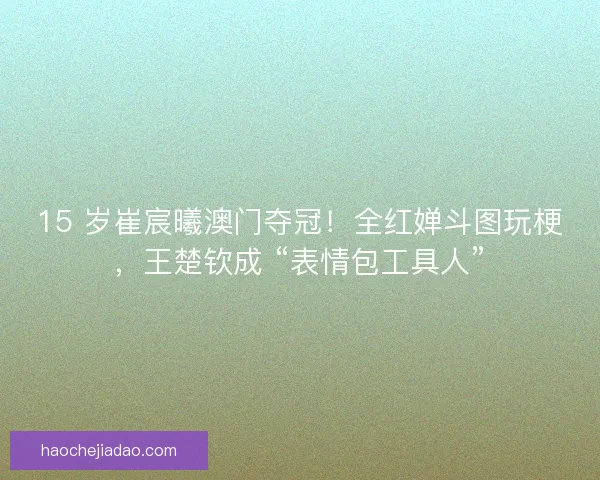 15 岁崔宸曦澳门夺冠！全红婵斗图玩梗，王楚钦成 “表情包工具人”