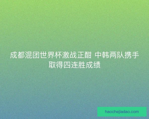 成都混团世界杯激战正酣 中韩两队携手取得四连胜成绩