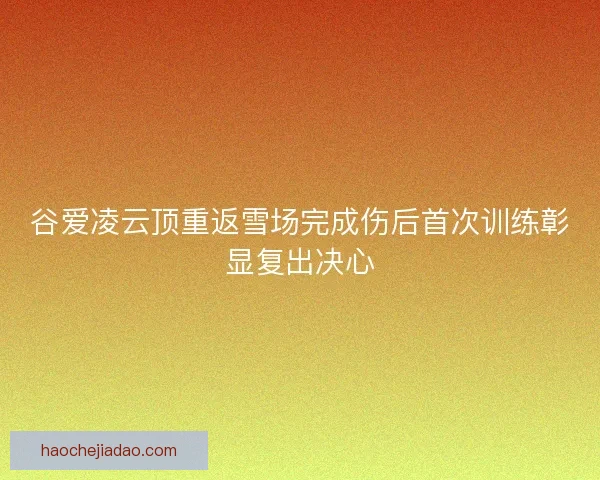 谷爱凌云顶重返雪场完成伤后首次训练彰显复出决心